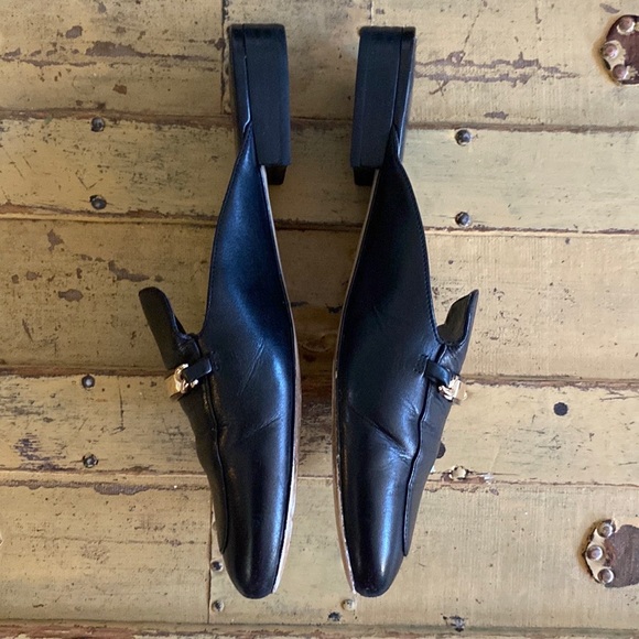 MICHAEL KORS DESIGNER BLACK 100% LEATHER MULES SLIP ON LOAFER SHOES 8 M - Picture 13 of 16